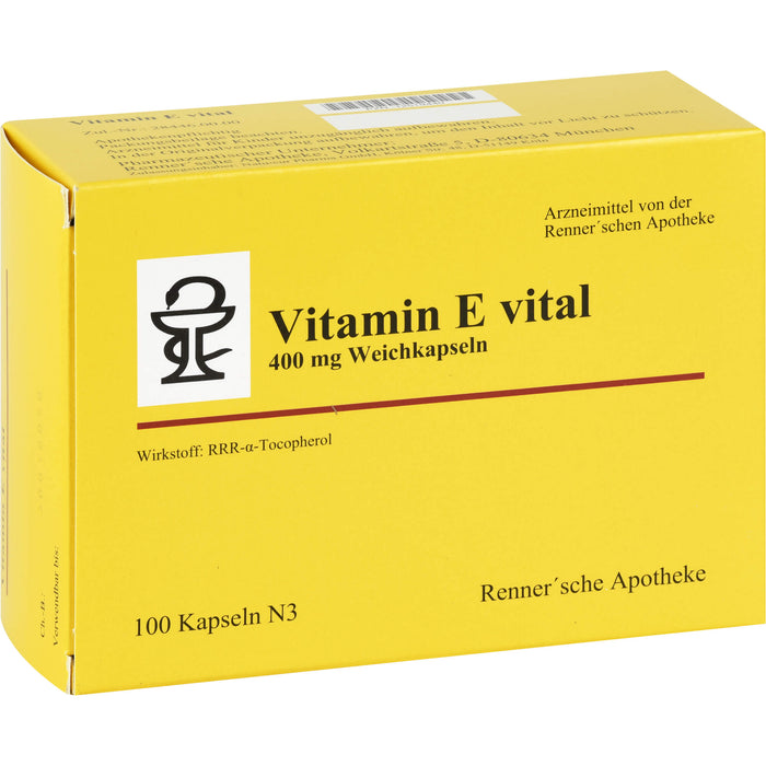 Renner'sche Apotheke Vitamin E vital 400 mg Weichkapseln, 100 pcs. Capsules