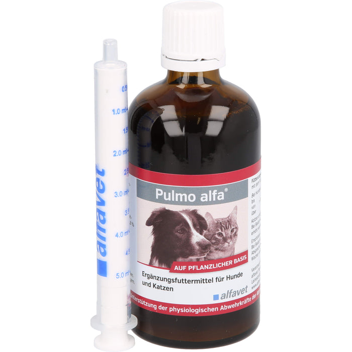 Pulmo alfa Lösung zur Unterstützung der physiologischen Abwehrkräfte der Atemwege für Hunde und Katzen, 100 ml Solution
