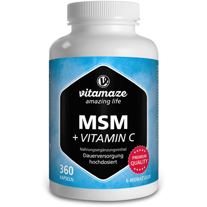Vitamaze MSM + Vitamin C Kapseln, 360 St. Kapseln