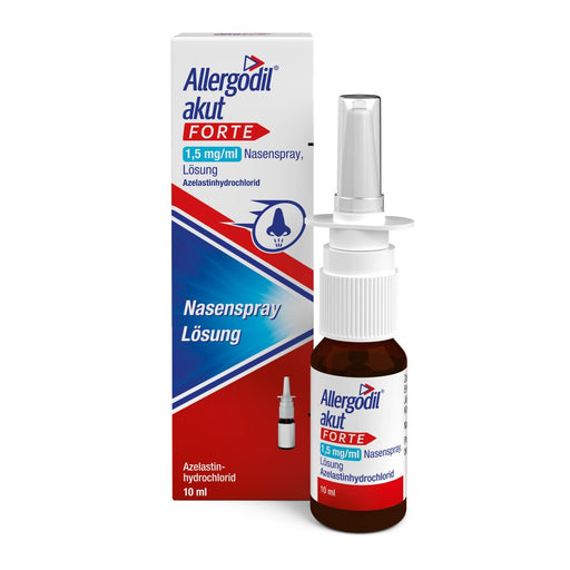 Allergodil akut forte 1,5 mg/ml Nasenspray gegen Heuschnupfen & nicht-saisonale allergische Rhinitis, 10 ml Lösung