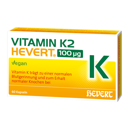 Vitamin K2 Hevert 100 µg für normale Knochen und Blutgerinnung, 60 St. Kapseln