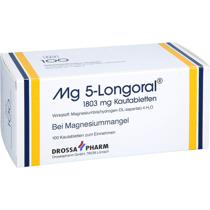 Mg 5-Longoral 1803 mg Kautabletten bei Magnesiummangel, 100 pc Tablettes
