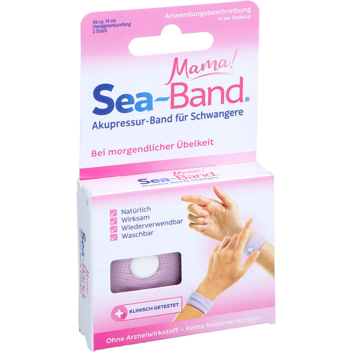 Sea-Band Mama! Akupressurband für Schwangere bei Übelkeit und Erbrechen, 2 St. Bänder