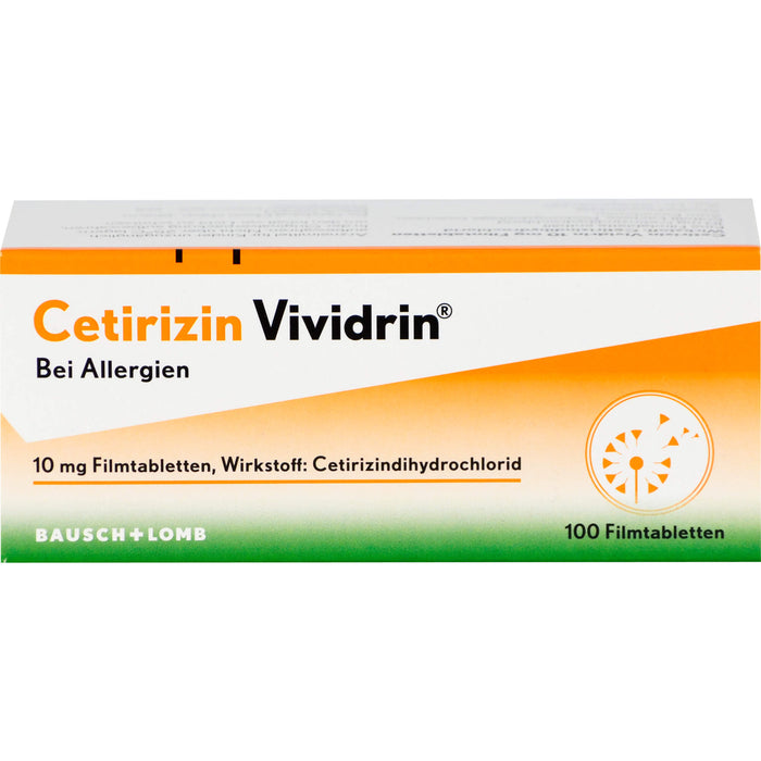 Cetirizin Vividrin 10 mg Filmtabletten bei Allergien, 100 St. Tabletten