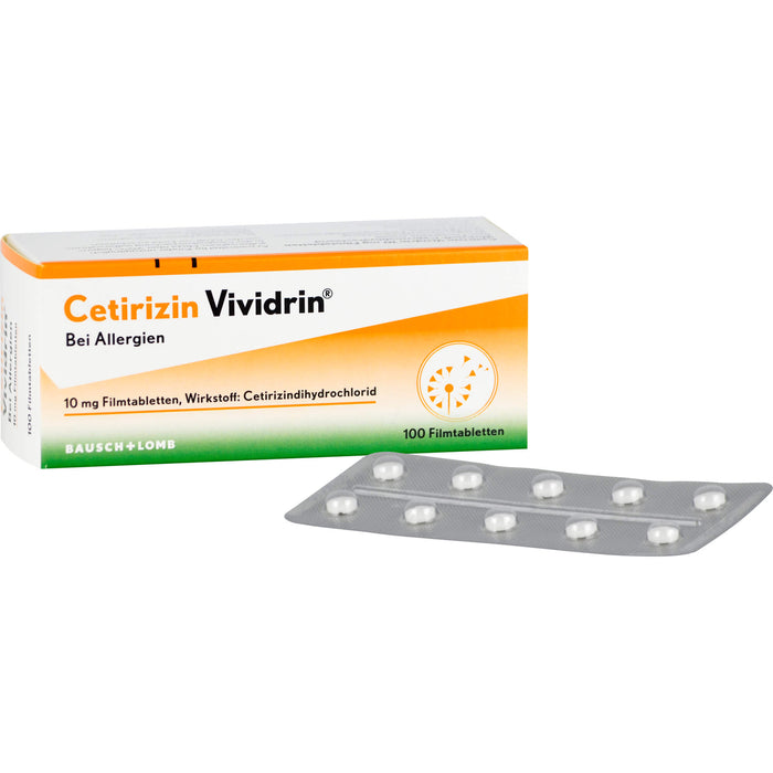 Cetirizin Vividrin 10 mg Filmtabletten bei Allergien, 100 St. Tabletten