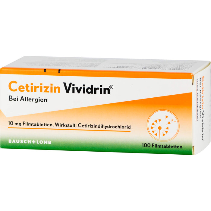 Cetirizin Vividrin 10 mg Filmtabletten bei Allergien, 100 St. Tabletten