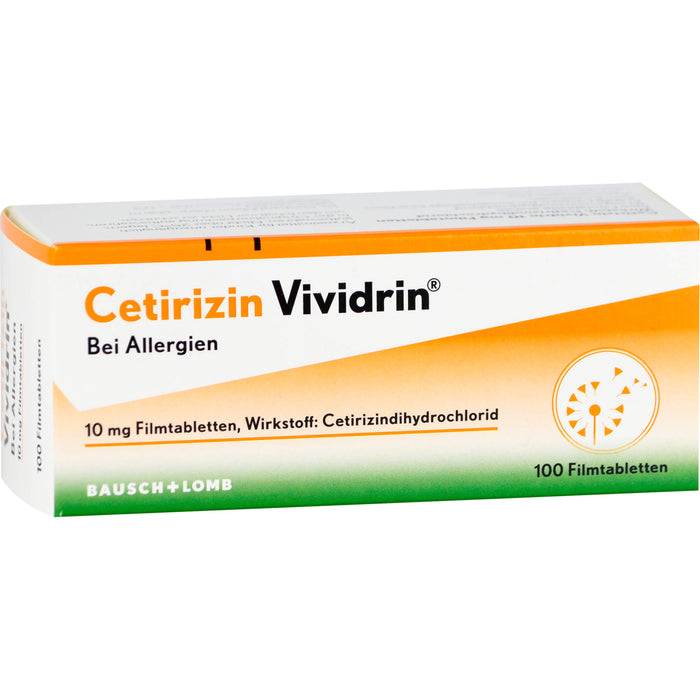 Cetirizin Vividrin 10 mg Filmtabletten bei Allergien, 100 St. Tabletten