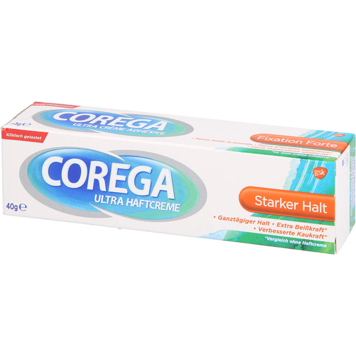 Corega ultra Haftcreme mit starkem Halt für Teil- und Vollprothesen, 40 g Cream