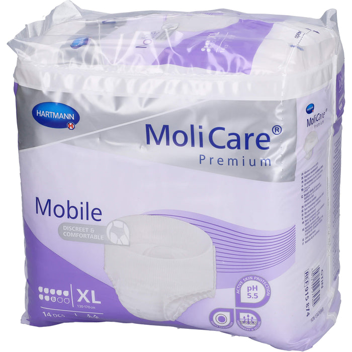 HARTMANN MoliCare Premium Mobile 8 Tropfen Gr. XL bei Inkontinenz, 14 pc Pantalons à couches