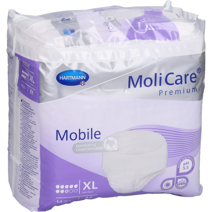 HARTMANN MoliCare Premium Mobile 8 Tropfen Gr. XL bei Inkontinenz, 14 pcs. Nappy trousers