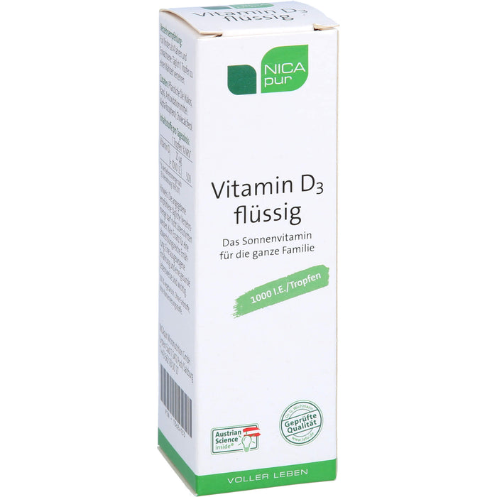 NICApur Vitamin D3 flüssig für die ganze Familie, 25 ml Lösung