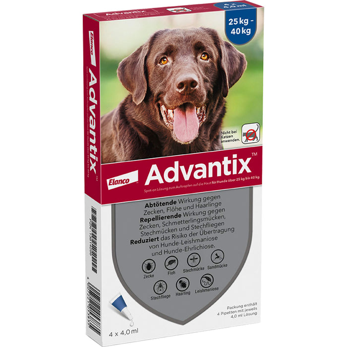 Advantix Spot-On Lösung für Hunde (25–40 kg), 4 pc Récipients à dose unique