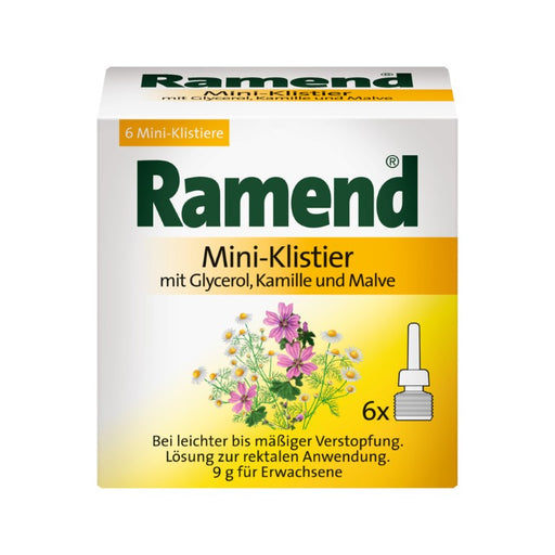 Ramend Mini-Klistier mit Glycerol, Kamille und Malve bei leichter bis mäßiger Verstopfung, 6 St. Klistiere