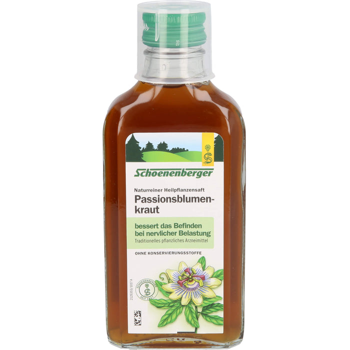 Schoenenberger naturreiner Heilpflanzensaft Passionsblumenkraut bessert das Befinden nach nervlicher Belastung, 200 ml Lösung
