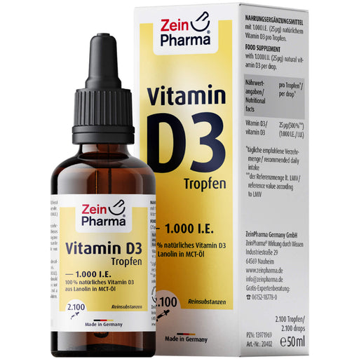 ZeinPharma Vitamin D3 Tropfen 1.000 I.E., 50 ml Tropfen