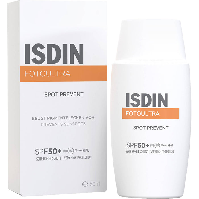 ISDIN FotoUltra Spot Prevent LSF 50+ Sonnencreme zur Vorbeugung von Pigmentflecken, 50 ml 