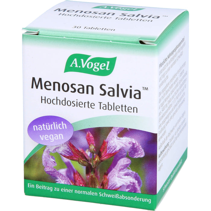 A.Vogel Menosan Salvia Tabletten bei übermässigem Schwitzen und Wärmegefühl in den Wechseljahren, 30 St. Tabletten