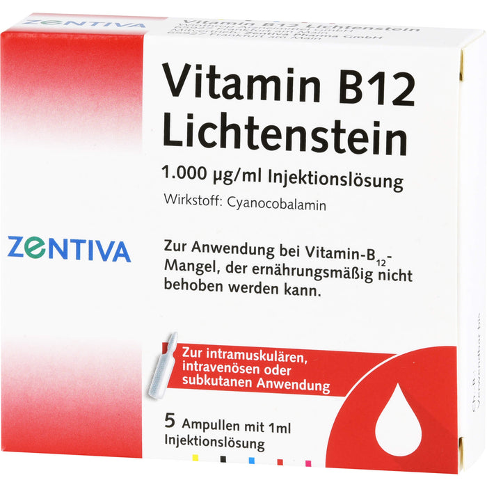 Vitamin B 12 Lichtenstein 1.000 µg/ml Injektionslösung, 5 pc Ampoules
