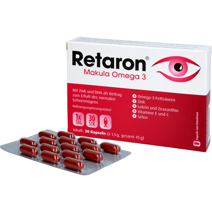 Retaron Makula Omega 3 Kapseln zum Erhalt des normalen Sehvermögens, 30 St. Kapseln