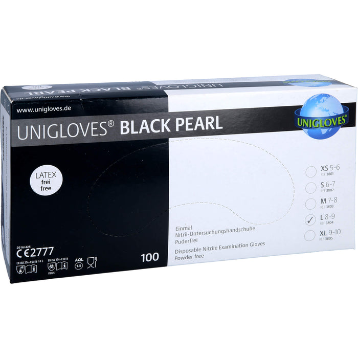 Einmal Handschuhe Nitril schwarz L, 100 St HAS