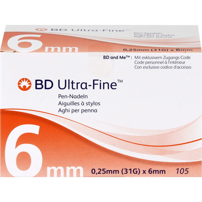 BD Micro-Fine Ultra Pen-Nadel 6 mm, 105 St. Kanülen