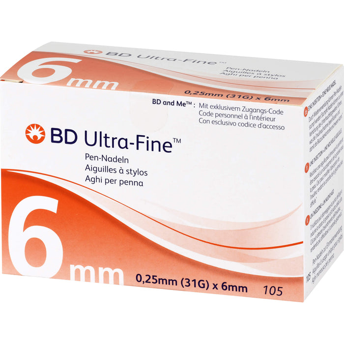 BD Micro-Fine Ultra Pen-Nadel 6 mm, 105 St. Kanülen