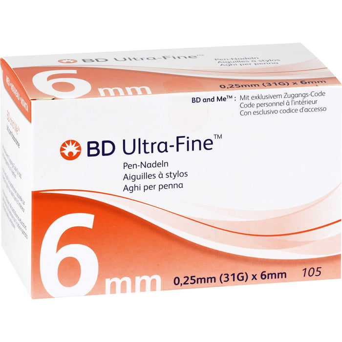 BD Micro-Fine Ultra Pen-Nadel 6 mm, 105 St. Kanülen