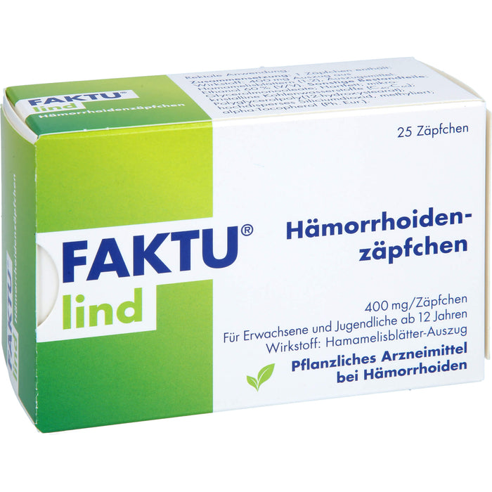Faktu lind Hämorrhoidenzäpfchen, 25 pc Suppositoires