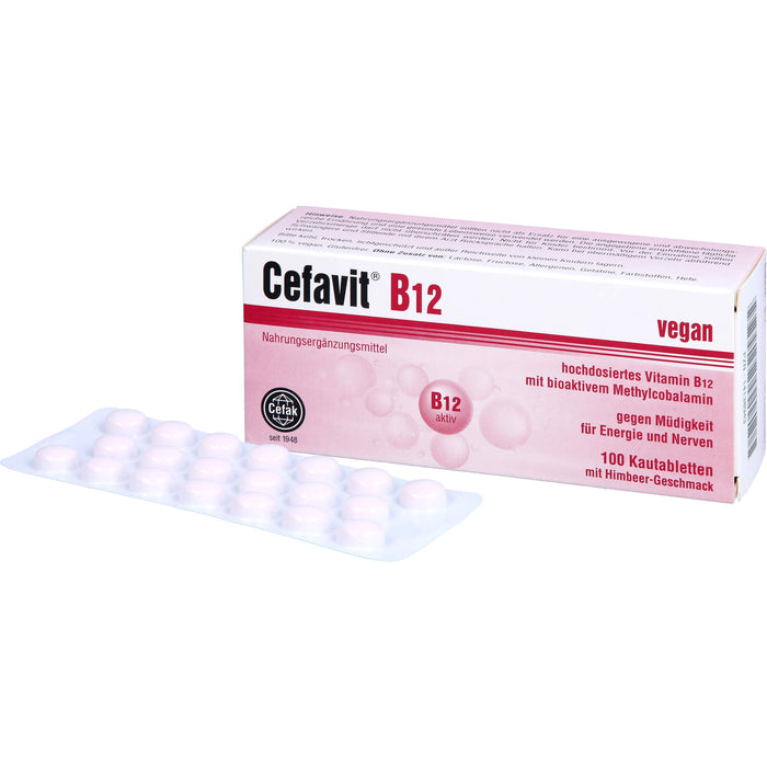 Cefavit B12 Kautabletten gegen Müdigkeit für Energie und Nerven, 100 St. Tabletten
