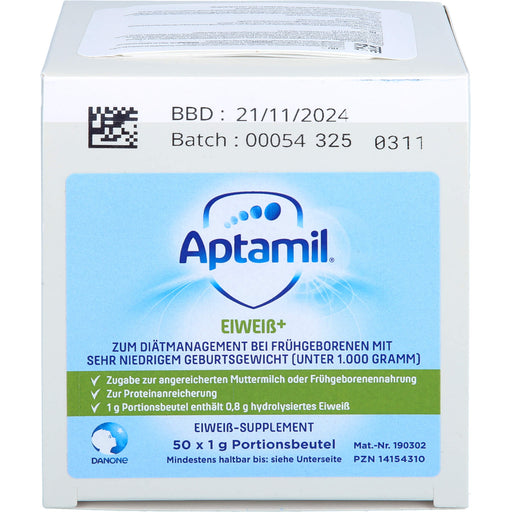 Aptamil Eiweiß+ Eiweißsupplement für Frühgeborenen mit sehr niedrigem Geburtsgewicht unter 1.000 g, 50 g Pulver
