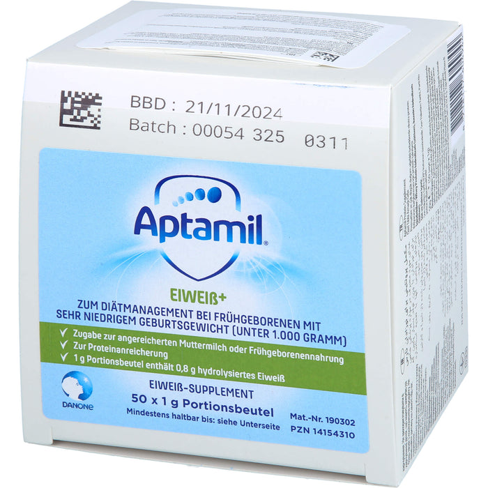 Aptamil Eiweiß+ Eiweißsupplement für Frühgeborenen mit sehr niedrigem Geburtsgewicht unter 1.000 g, 50 g Pulver
