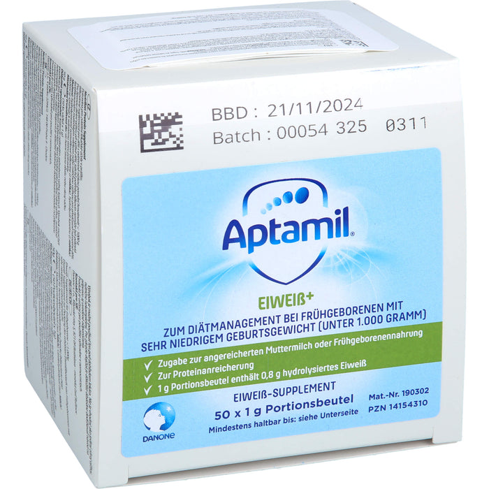 Aptamil Eiweiß+ Eiweißsupplement für Frühgeborenen mit sehr niedrigem Geburtsgewicht unter 1.000 g, 50 g Pulver