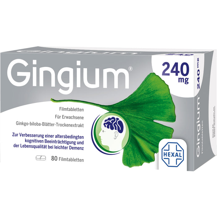 Gingium 240 mg Filmtabletten, 80 pc Tablettes