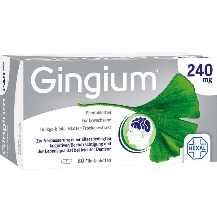 Gingium 240 mg Filmtabletten, 80 pc Tablettes