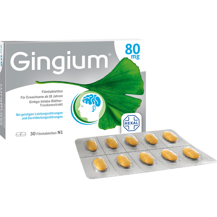 Gingium 80 mg Filmtabletten, 30 pc Tablettes