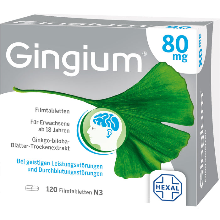 Gingium 80 mg Filmtabletten, 120 pcs. Tablets