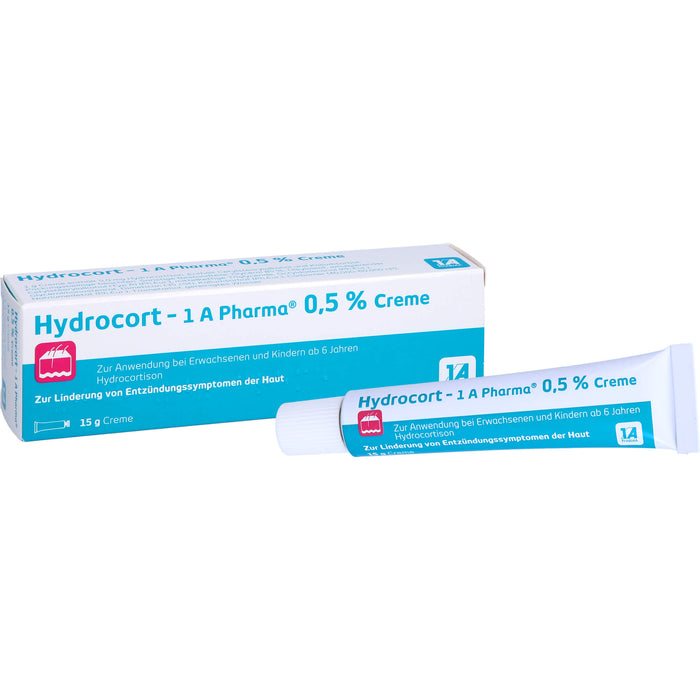1A Pharma Hydrocort 0,5% Creme zur Linderung von mäßig ausgeprägten entzündlichen Hauterkrankungen, 15 g Creme