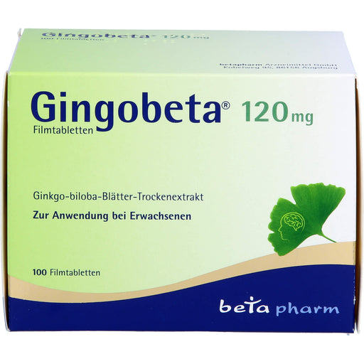 Gingobeta 120 mg Filmtabletten zur Verbesserung einer altersbedingten kognitiven Beeinträchtigung und bei leichter Demenz, 100 St. Tabletten