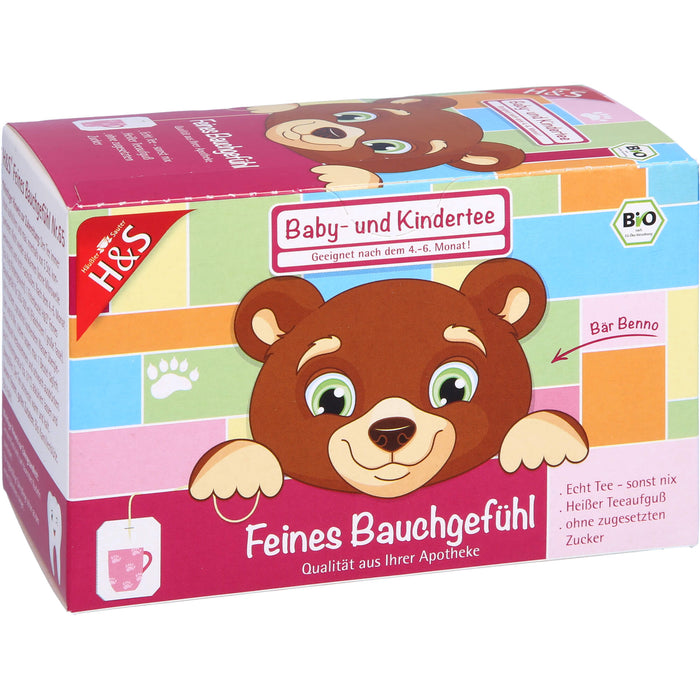 H&S Bio Baby- und Kindertee feines Bauchgefühl mit Kamillenblüten, 20 pc Sachets