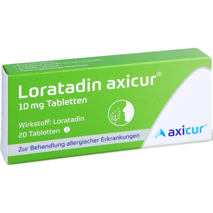 Loratadin axicur 10 mg Tabletten bei allergischen Erkrankungen, 20 pcs. Tablets