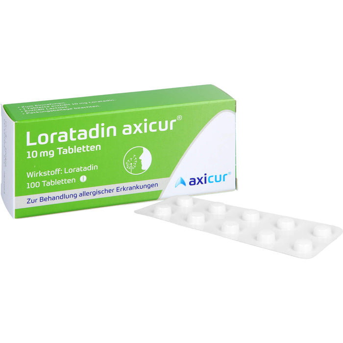 Loratadin axicur 10 mg Tabletten bei allergischen Erkrankungen, 100 St. Tabletten