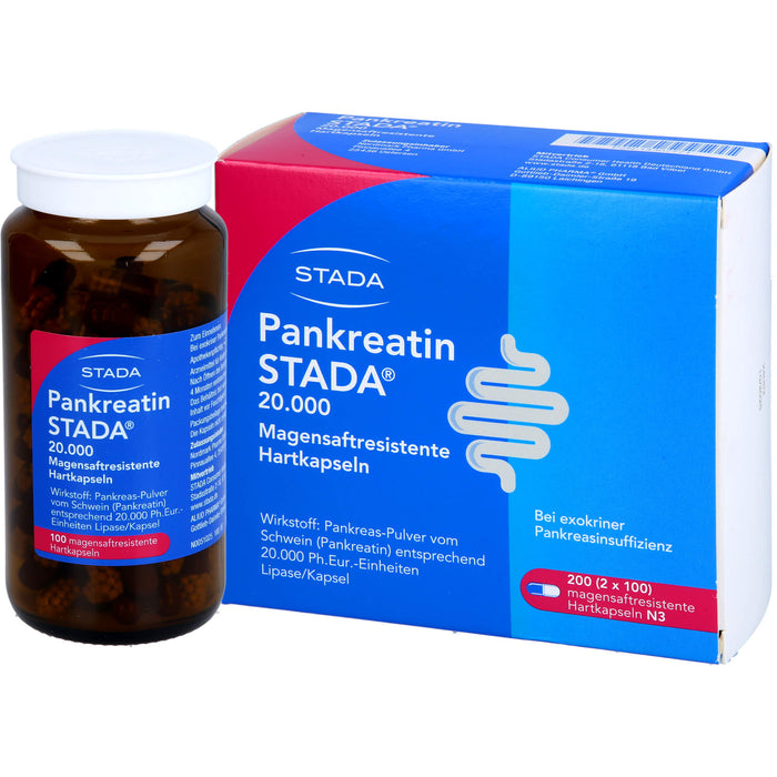 STADA Pankreatin 20.000 Hartkapseln bei exokriner Pankreasinsuffizienz, 200 pcs. Capsules