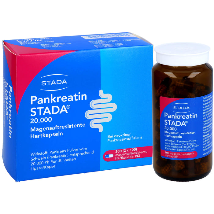 STADA Pankreatin 20.000 Hartkapseln bei exokriner Pankreasinsuffizienz, 200 pcs. Capsules