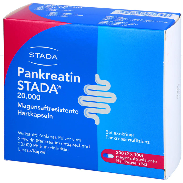 STADA Pankreatin 20.000 Hartkapseln bei exokriner Pankreasinsuffizienz, 200 pcs. Capsules