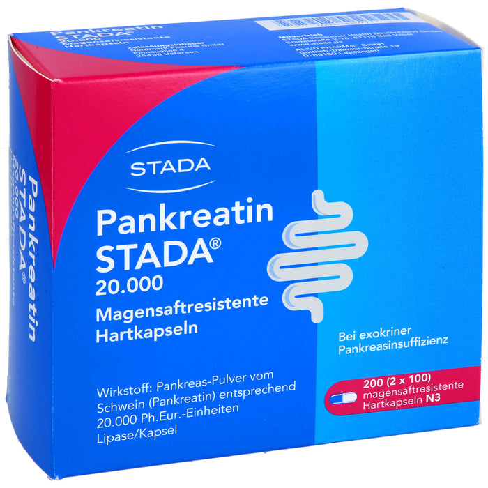 STADA Pankreatin 20.000 Hartkapseln bei exokriner Pankreasinsuffizienz, 200 pcs. Capsules