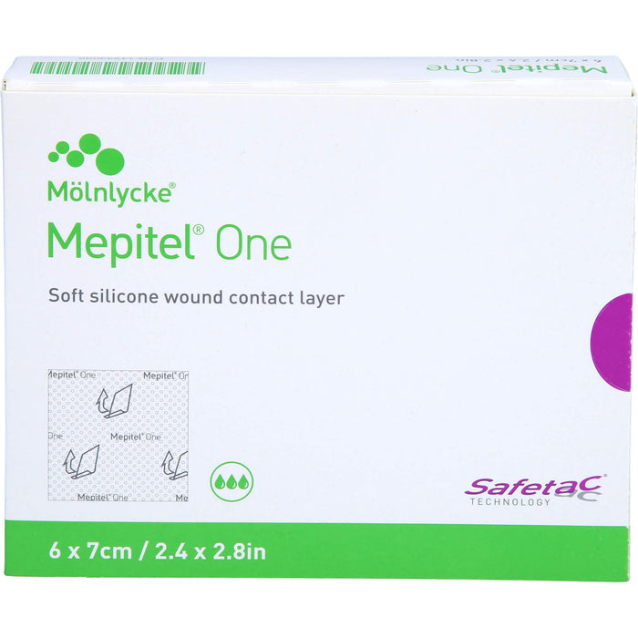 Mepitel One 6 x 7 cm transparente, einseitig mit Safetac Technologie beschichtete Wundauflage, 5 St. Verband