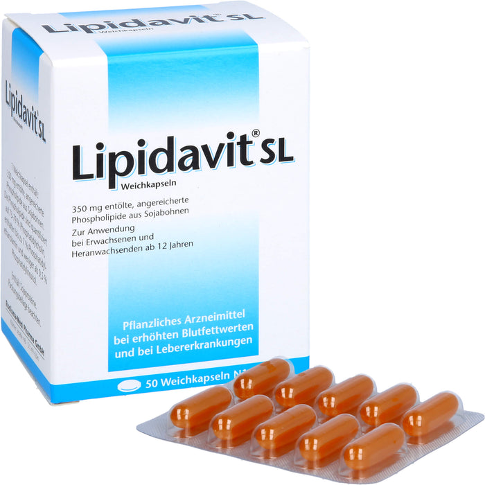 Lipidavit SL Weichkapseln bei erhöhten Blutfettwerten und bei Lebererkrankungen, 50 St. Kapseln