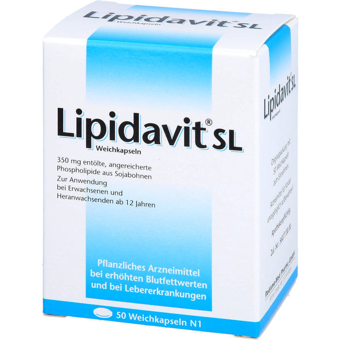 Lipidavit SL Weichkapseln bei erhöhten Blutfettwerten und bei Lebererkrankungen, 50 St. Kapseln