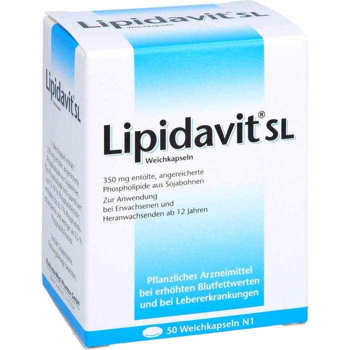 Lipidavit SL Weichkapseln bei erhöhten Blutfettwerten und bei Lebererkrankungen, 50 St. Kapseln