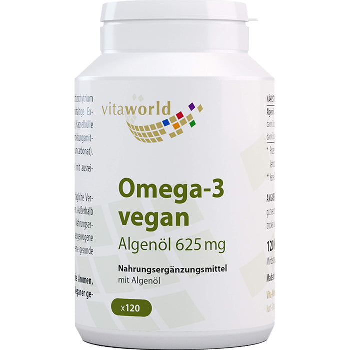 Vitaworld Algenöl 625 mg Omega-3 vegan Kapseln, 120 St. Kapseln